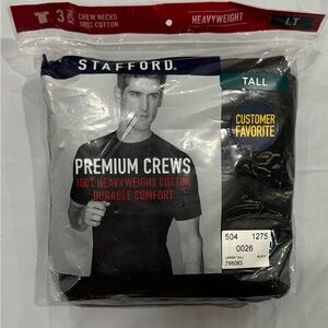 Stafford Premium Crews 100% Heavyweight Cotton Men’s Large Tall Black